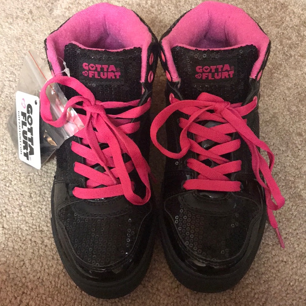 Pink and Black Sneakers